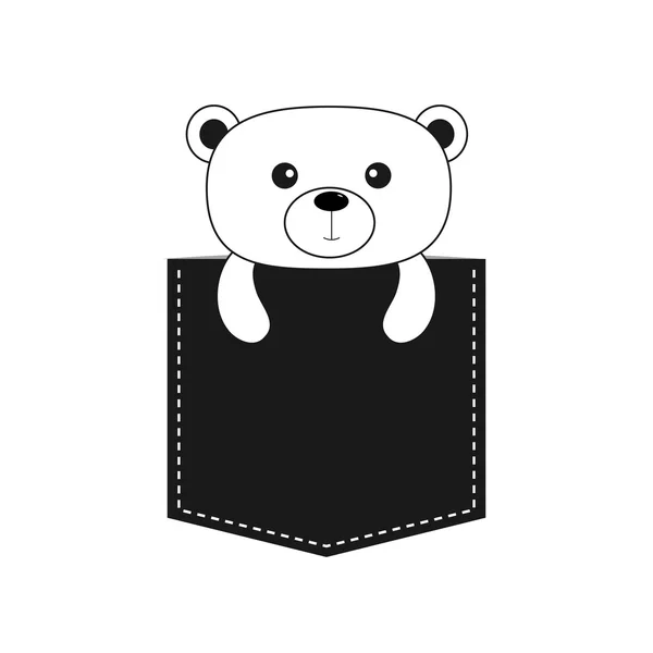 White bear in the pocket. — ストックベクタ