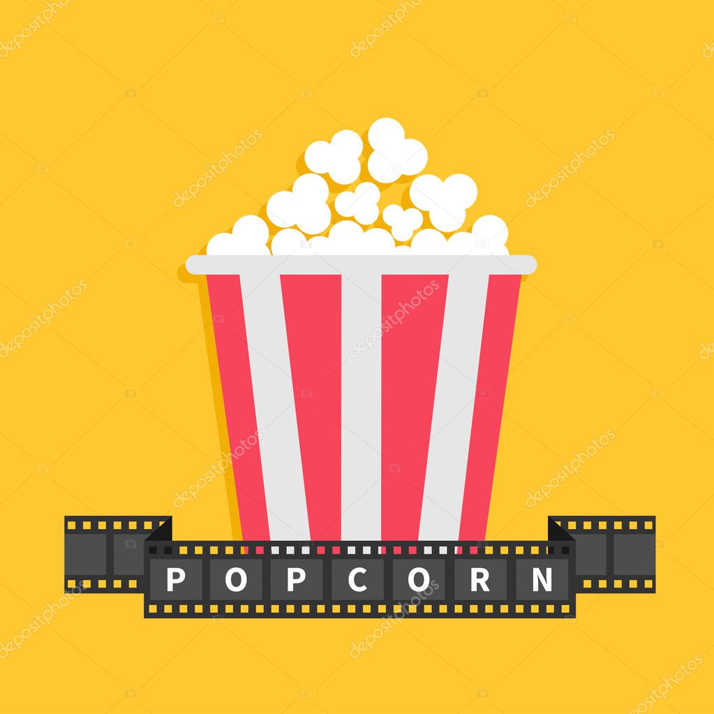 Попкорн И Лента С Текстом Векторное Изображение ©worldofvector.