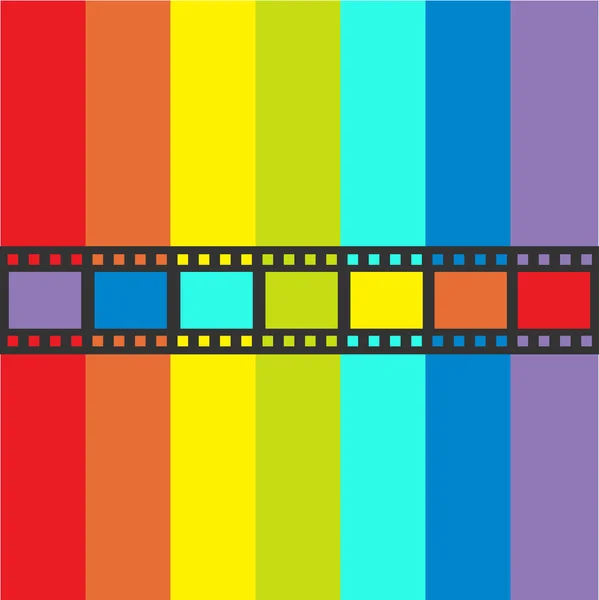 Rainbow flag Cadre de bande de film — Image vectorielle