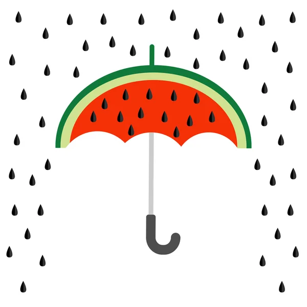 Vattenmelon paraply med frön — Stock vektor