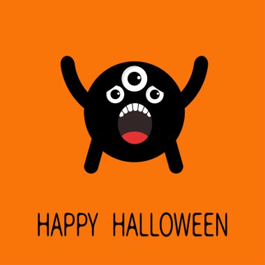 Siyah çığlık siluet canavar 