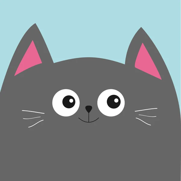 Schattige grijze kat — Stockvector