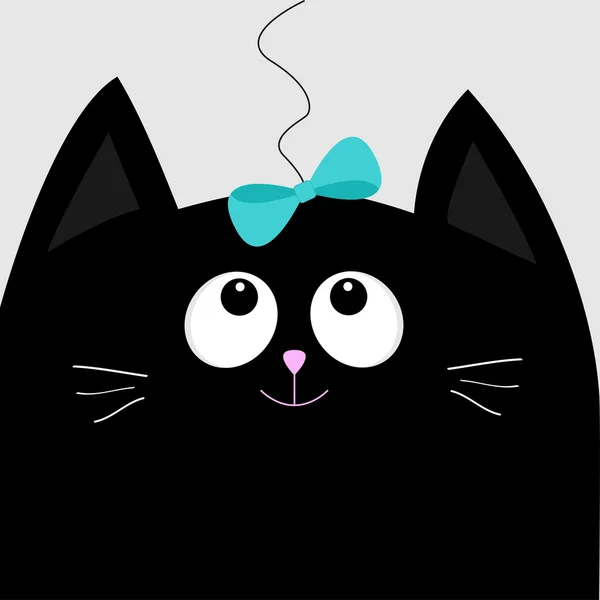 Гарненька чорна кішка — стоковий вектор