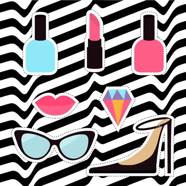 Fashion stickers set — Stock Vector