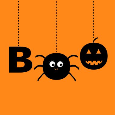 Hanging word BOO  clipart