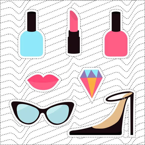 Fashion stickers set — Stock Vector