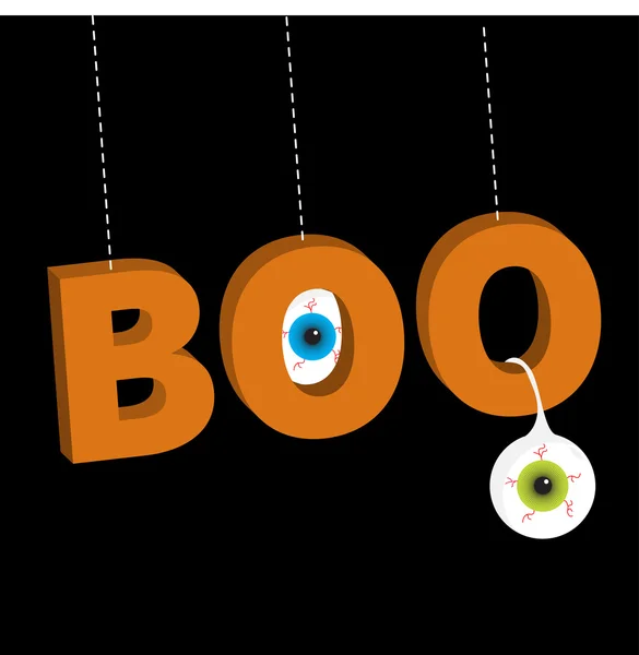 Slovo Boo text s oční bulvy — Stockový vektor