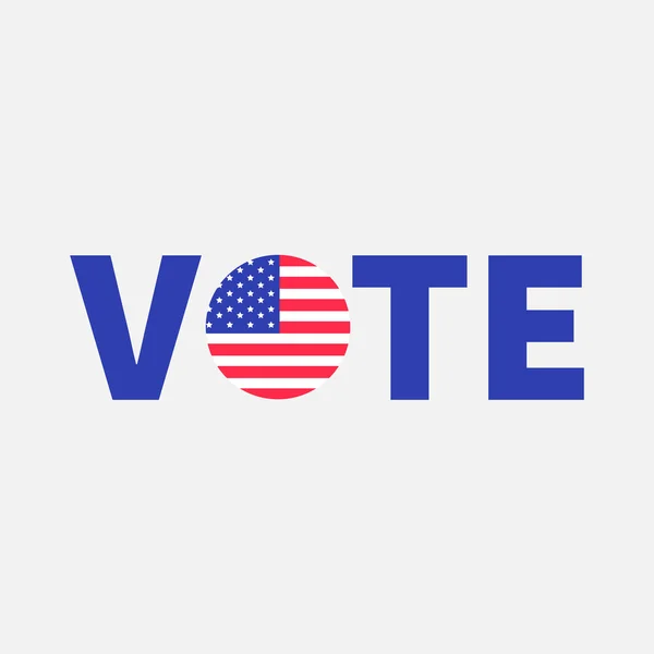 Lettrage de vote avec badge drapeau — Image vectorielle