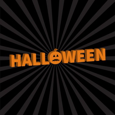 3D metin afiş yazı Cadılar Bayramı