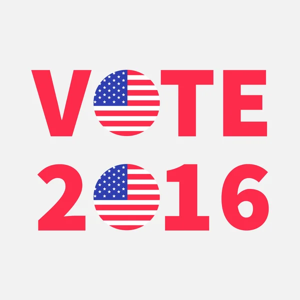 Vote 2016 lettering com bandeira —  Vetores de Stock