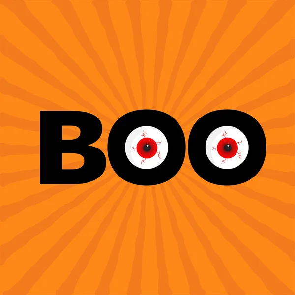 BOO texte avec les yeux rouges — Image vectorielle