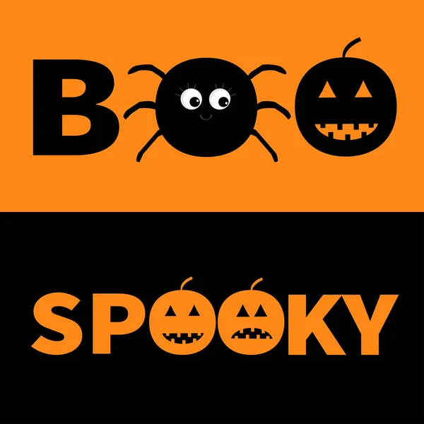 Word BOO SPOOKY text — Stock Vector