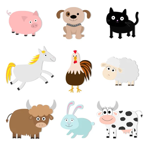 Grupo de animales de granja — Vector de stock