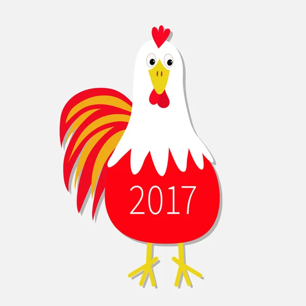 Divertido gallo rojo — Vector de stock