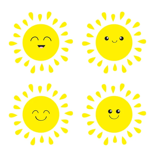 Sun shining icons set — Stock Vector