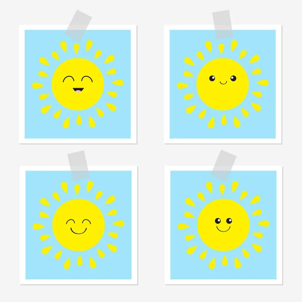 Sole splendente icone impostate — Vettoriale Stock