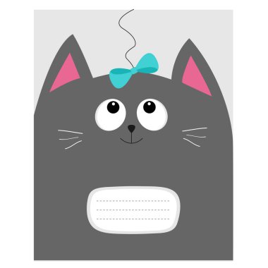 Defter kapağı ile karikatür kedi