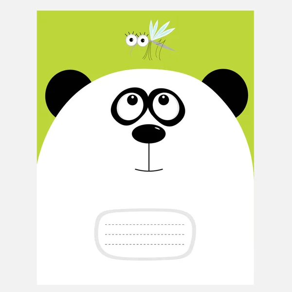 Housse de carnet avec ours panda — Image vectorielle