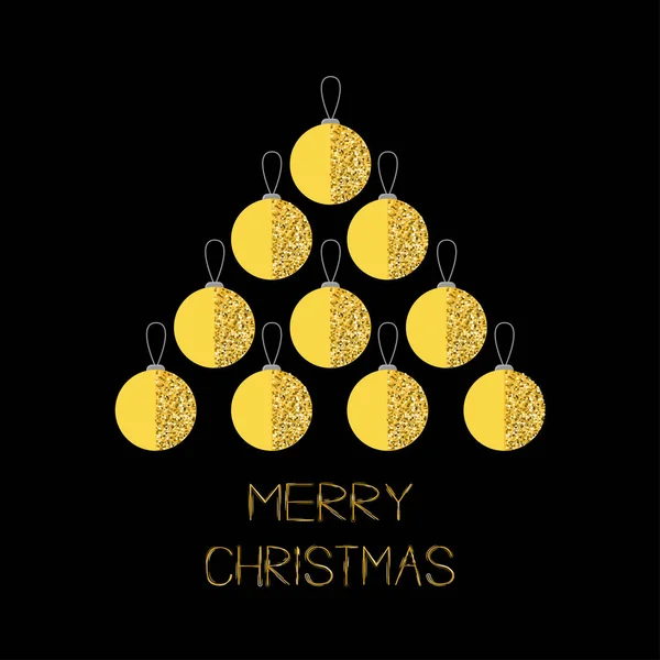 Feliz árbol de bolas de Navidad — Vector de stock