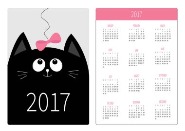 Kara kedi ile 2017 yılı takvimi
