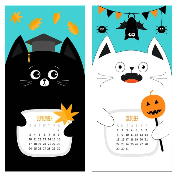 Кішка календар 2017 — стоковий вектор