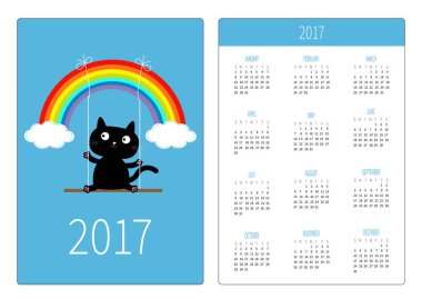 Cep takvim ile kedi 2017 yıl