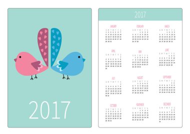 Cep takvim 2017 yıl. 