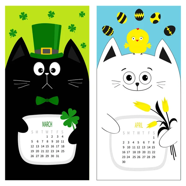 Calendário de gatos 2017 . —  Vetores de Stock