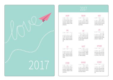 Kağıt Uçak ile 2017 yılın Takvim