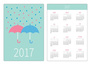 Şemsiye ile cep takvim