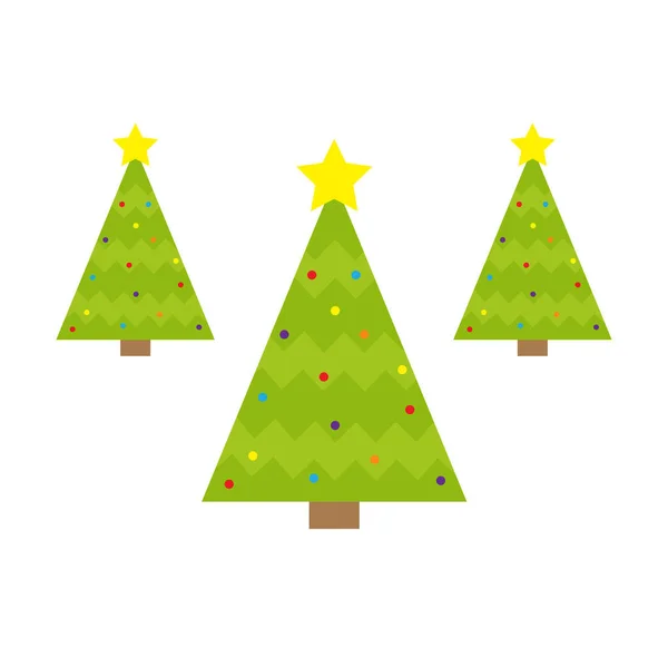 Christmas trees set — Stock Vector