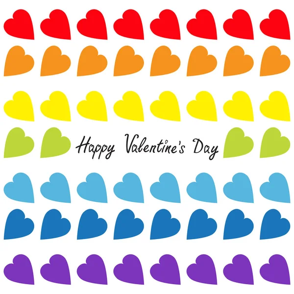 Valentines day Greeting rainbow card — Stock Vector