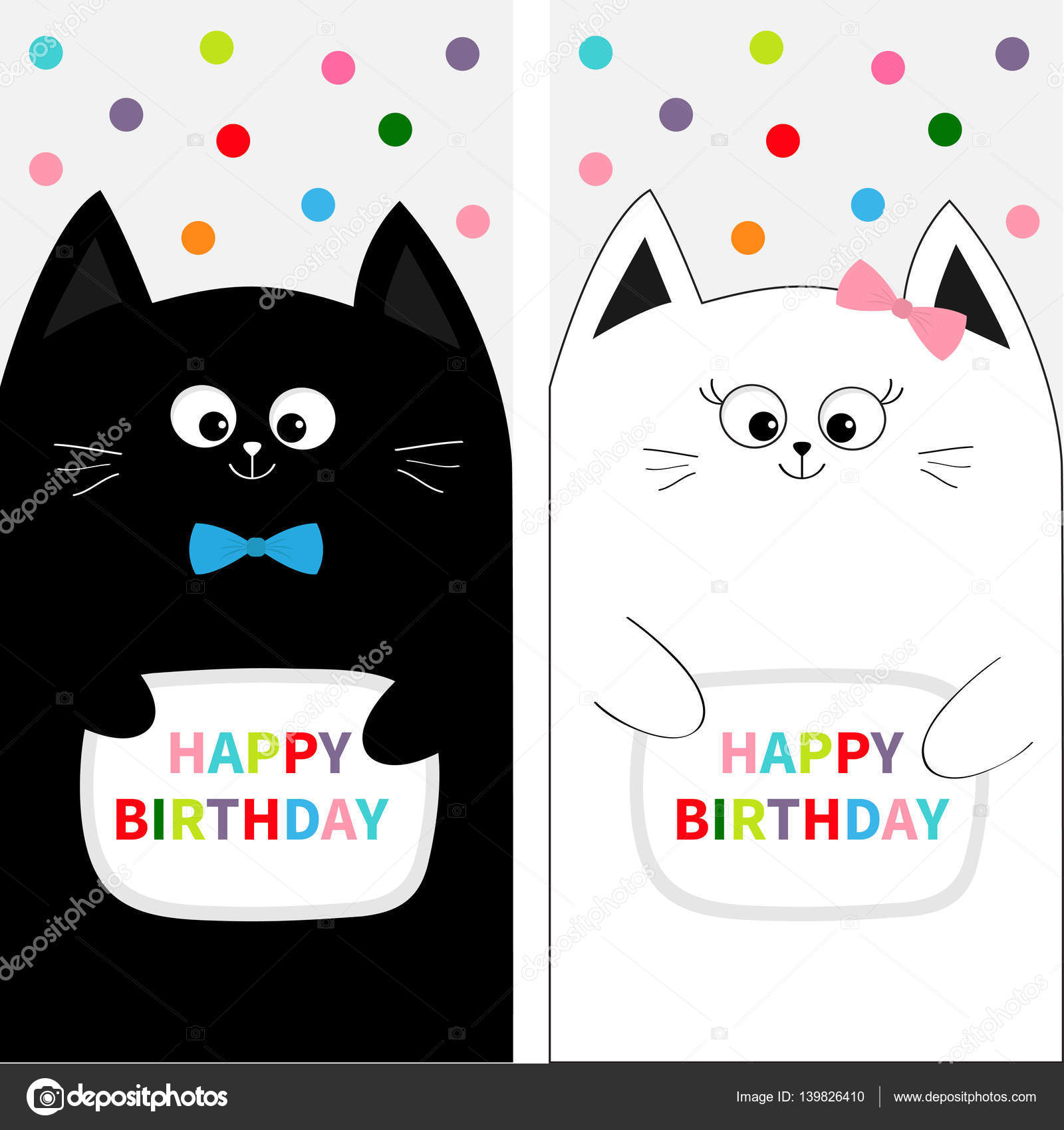 Black And White Cats Couple Stock Vector Worldofvector