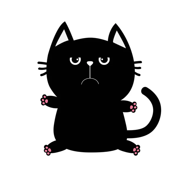 Zwarte kat pictogram — Stockvector