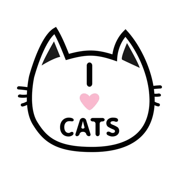 Me encantan los gatos — Vector de stock