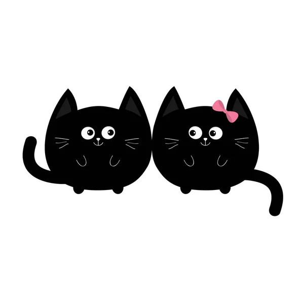 Schwarzes Katzenpaar — Stockvektor