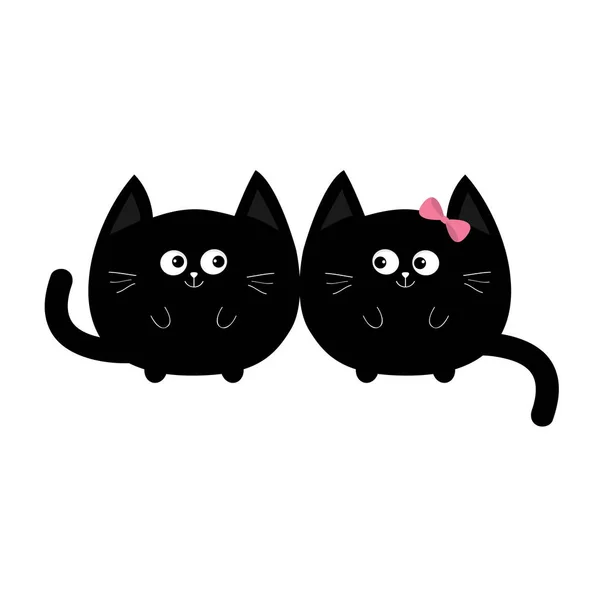 Preto gatos casal — Vetor de Stock