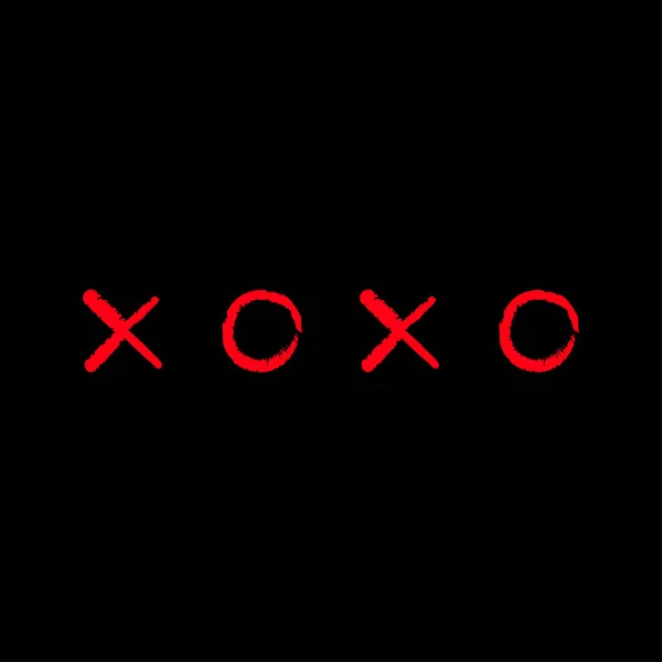 Abraços e beijos XOXO — Vetor de Stock
