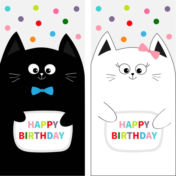 Black and white cats couple — Stock Vector