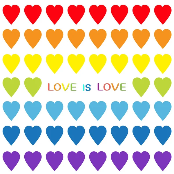 Día de San Valentín Saludo tarjeta arco iris — Archivo Imágenes Vectoriales