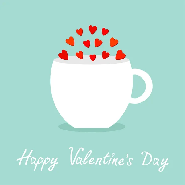 Coffee cup with red hearts — Stock Vector