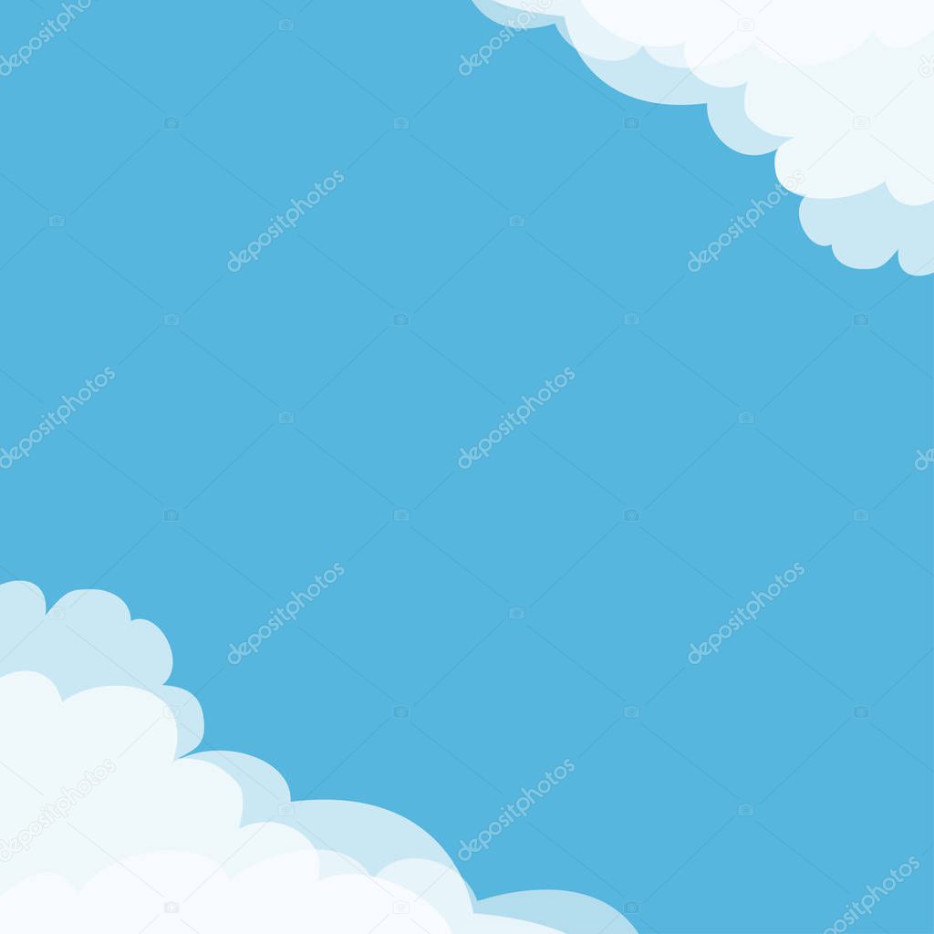 Clouds in corners frame template