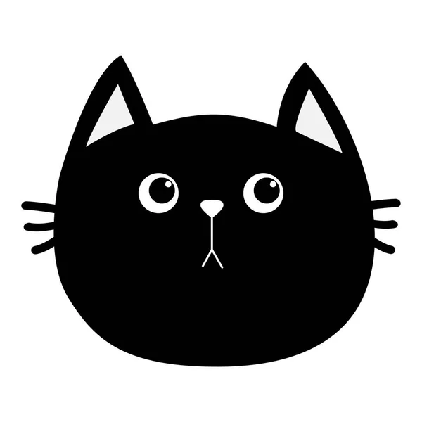 Icône tête de chat noire — Image vectorielle