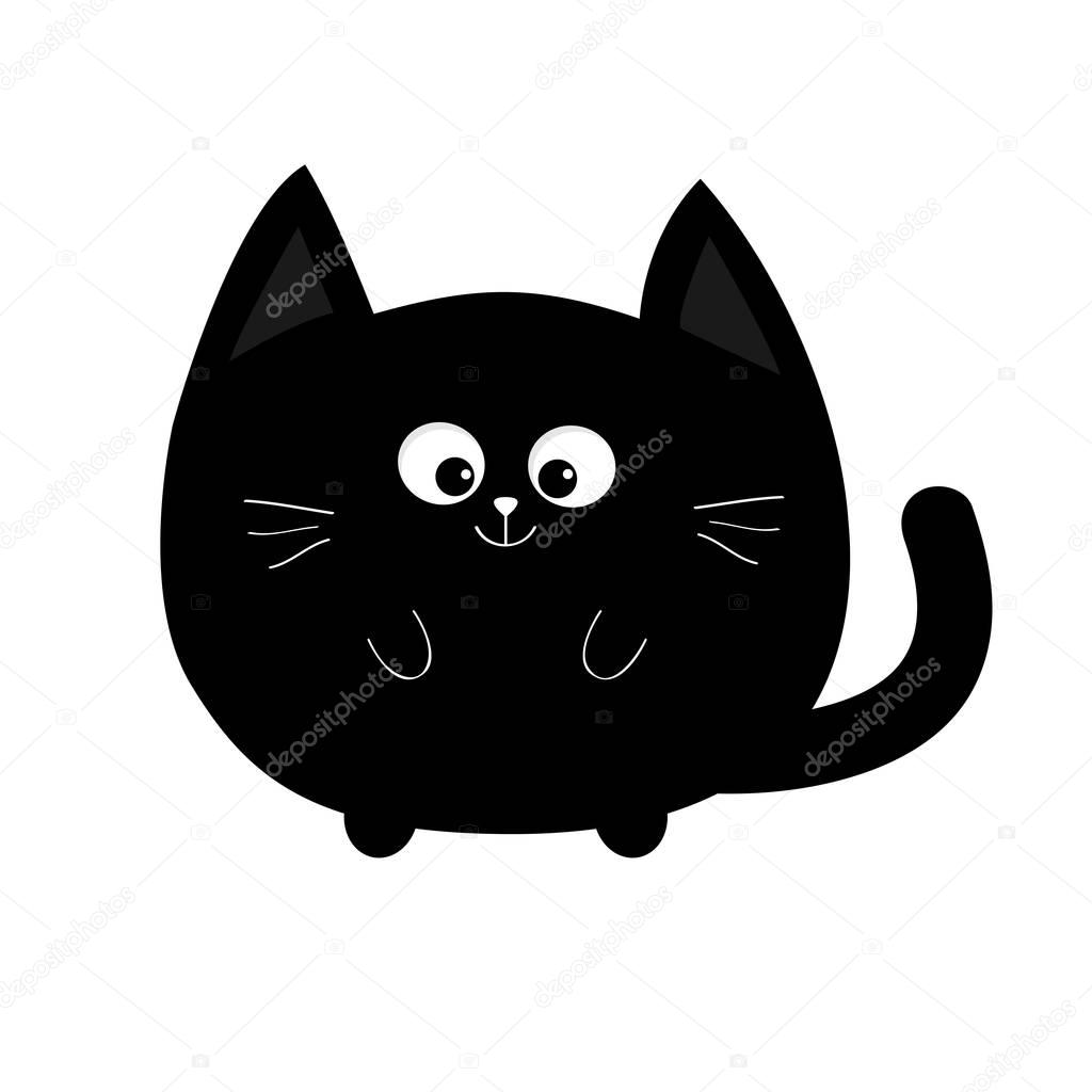 Round shape black cat 