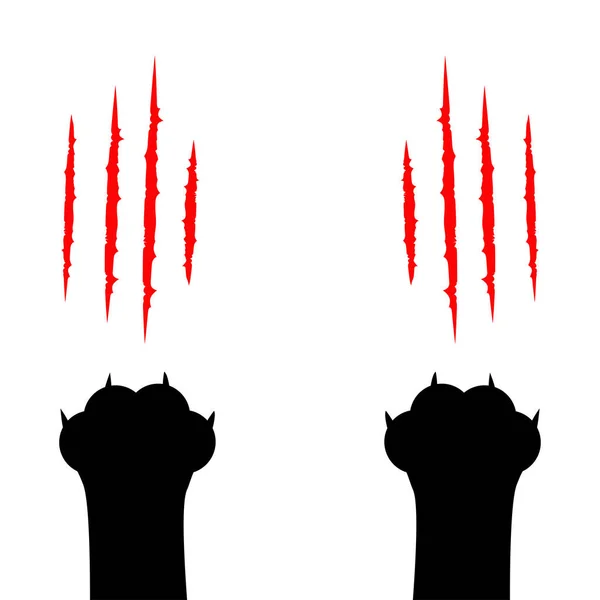 Card Cute Cartoon Character Body Part White Cat Paws Claws Stock Vector