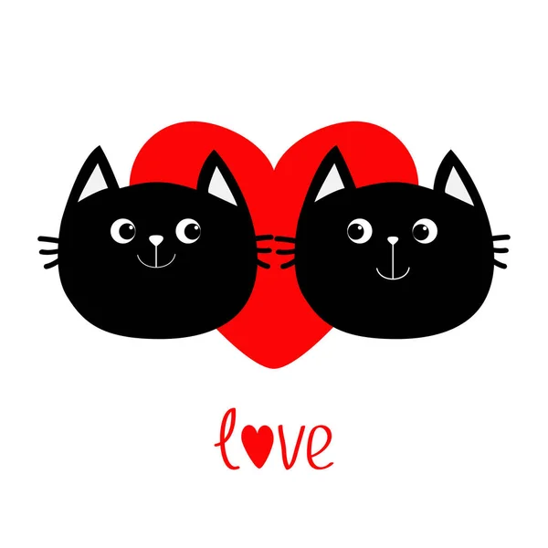 Chat noir couple — Image vectorielle