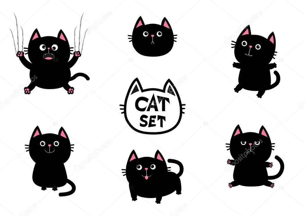 Black fat cats set