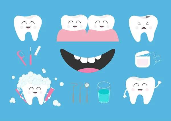 Jeu de santé des dents — Image vectorielle