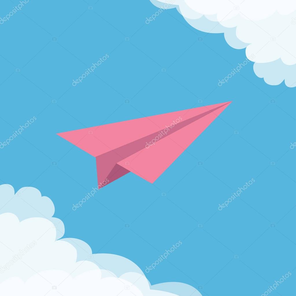 Flying origami paper plane