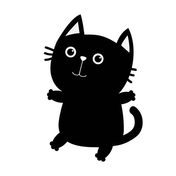 Zwarte kat pictogram — Stockvector